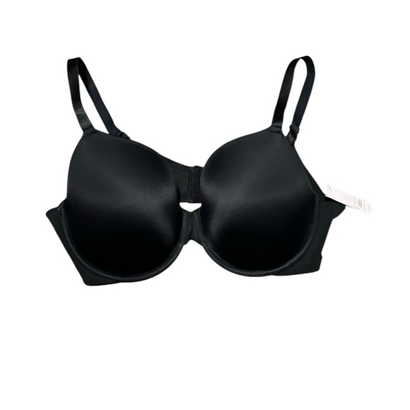 Women's Auden Smooth Lightly Lined Comfort Wire Demi Bra Black 40DD - Picture 1 of 6
